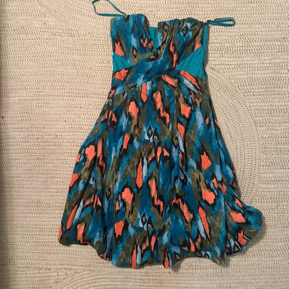 Stylish Kids Dress in Blue and Orange